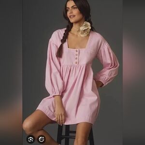 Anthropologie Pink Baby Doll Dress